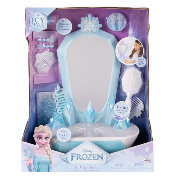 Disney Frozen Icy Magic Vanity Playset with Hair and Jewelry Accessories