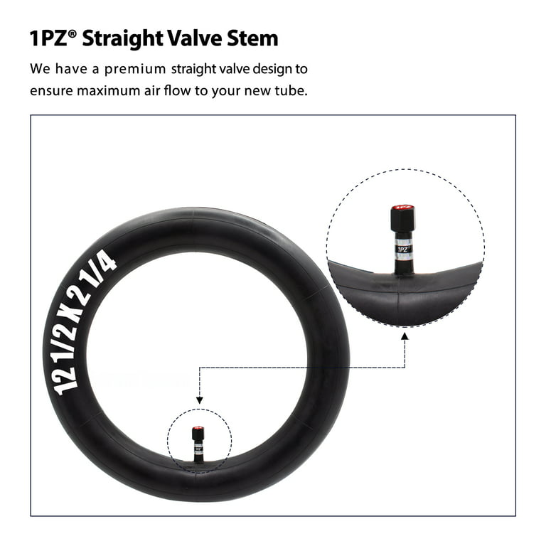 12-1/2 x 2-1/4 Scooter Inner Tube with Straight Valve Stem