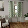 thumbnail image 2 of Ambesonne Eastern Grommet Curtain, Mosaic Florets Chevron, 50" x 63", Forest Green Pale Pink, 2 of 6