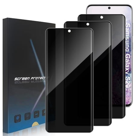 ZYQEEE Privacy Screen Protector Tempered Glass for Samsung Galaxy S20 5G - Scratch Resistant Protective Film - Easy Installation Edge to Edge Protection - Bubble Free