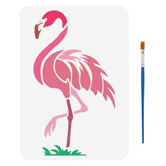 Plastic Hollow Out Drawing Painting Stencils Templates for Painting on Scrapbook Fabric Tiles Floor Furniture Wood Flamingo Shape 29.7x21cm