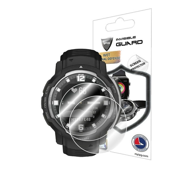 IPG for Garmin Instinct® Crossover - Solar Smartwatch Screen Protector (2 Units) Invisible Ultra HD Clear Film Anti Scratch Guard-Smooth/Self-Healing/Bubble -Free for Crossover
