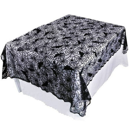 

Halloween Indoor Decor Black Spider Web Lace Table Tablecloth Runner Home Party
