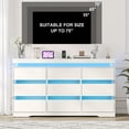 thumbnail image 2 of ANPOO 9 Drawer Dresser for Bedroom, 63 Inch Dresser with LED Lights and Charging Station, Wide Chest of Drawers with Large Storage, Bedroom Closet Organizer Cabinet for Living Room Entryway, White, 2 of 8