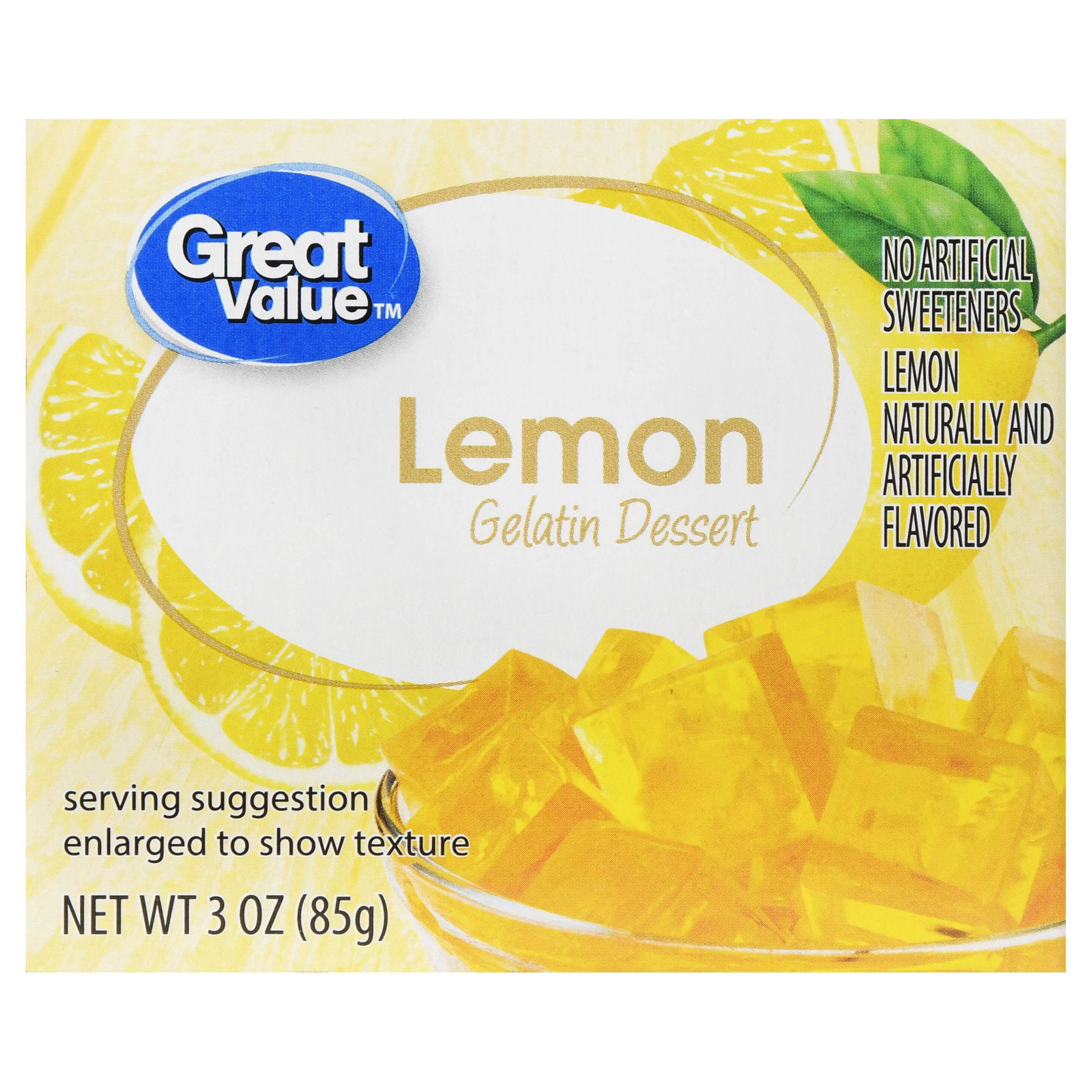 Great Value Gelatin Dessert, Lemon, 3 oz - Walmart.com