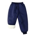 thumbnail image 2 of Kids Snow Pants Boys Girls Winter Ski Pant Thick Lined Warm Long Pants (Dark Blue), 2 of 5