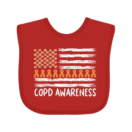 

Inktastic COPD Awareness Orange Ribbons and Flag Gift Baby Boy or Baby Girl Bib