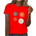 thumbnail image 1 of Fankiway T-Shirt Imprimé pour Femmes Col Rond Manches Courtes Hauts en Solde Chemises pour Femmes Manches Courtes, 1 of 2