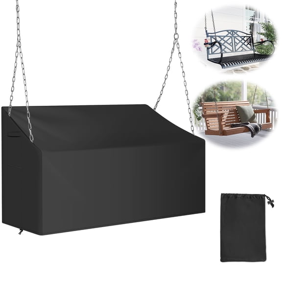 Garden Swing Cover 210D Oxford Cloth Waterproof Hanging Porch Swing Cover Waterproof and Windproof for Outdoor (142x63x81cm)