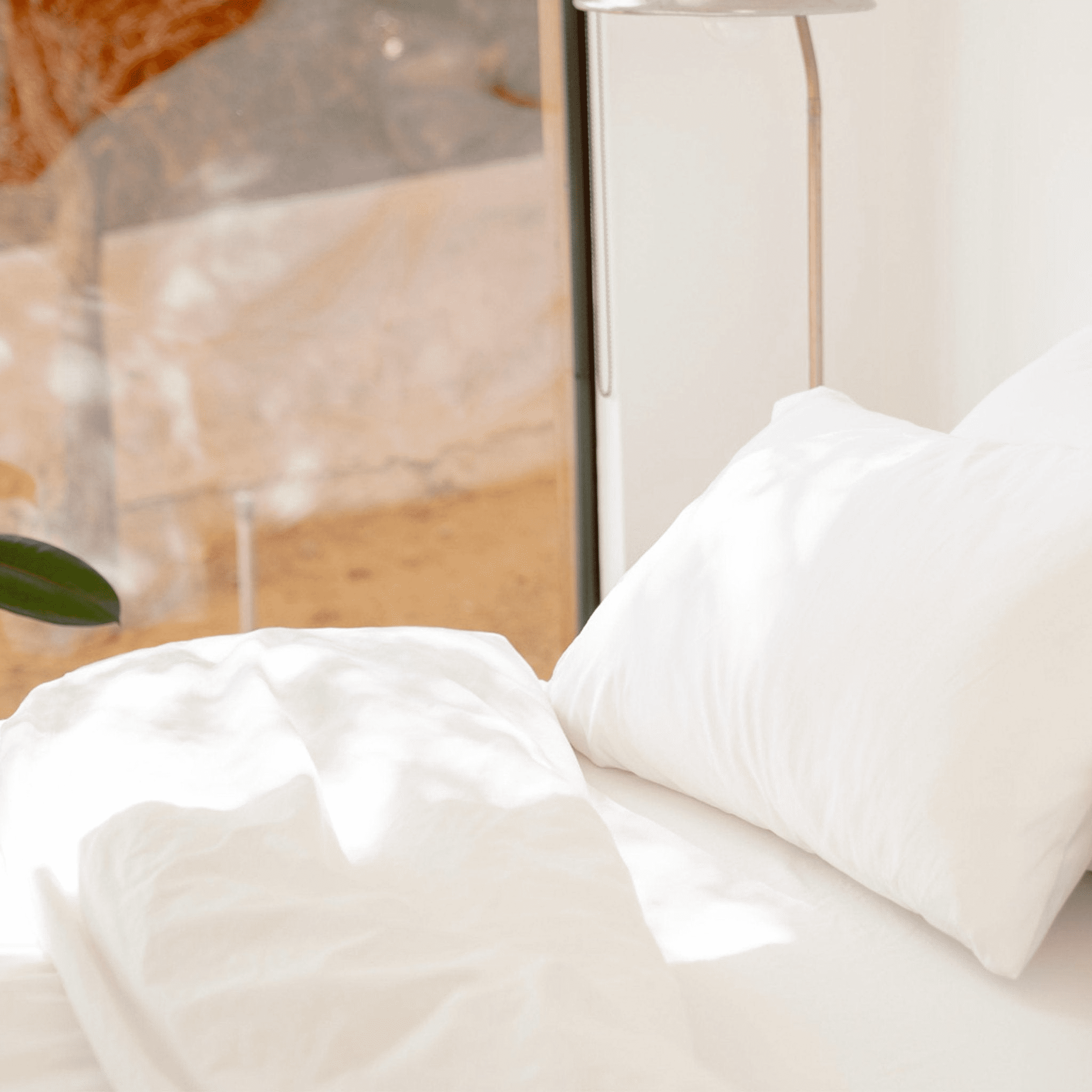 FluffCo White Solid Sateen 100% Combed Cotton Duvet Cover