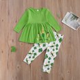 thumbnail image 6 of Douhoow 2-7Years Little Girls Clothes Set Long Sleeve Tops Clover Printed Long Pants, 6 of 9
