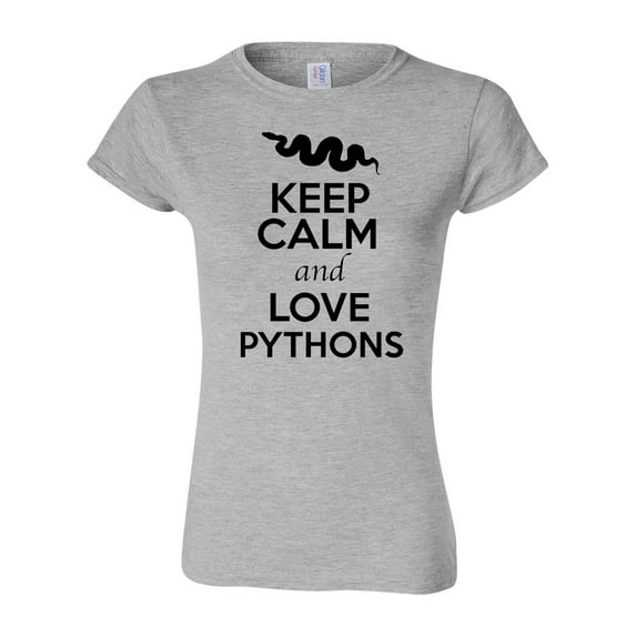 Junior Keep Calm And Love Pythons Snake Animal Lover T-Shirt Tee