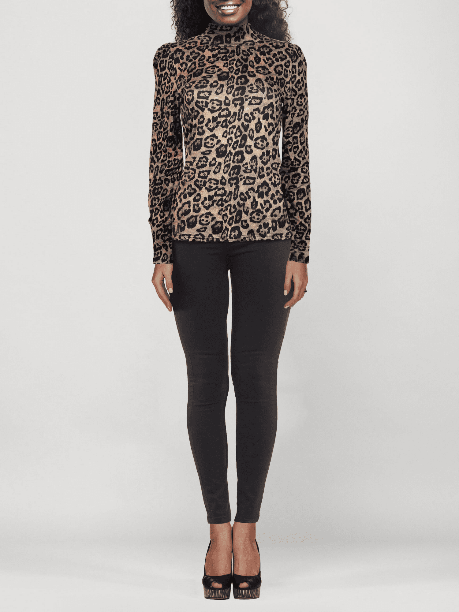 Sonja By Sonja Morgan Women's Tiffany Leopard Turtleneck