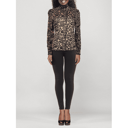 Sonja By Sonja Morgan Women's Tiffany Leopard Turtleneck