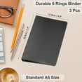 thumbnail image 2 of Uxcell A6 Binder Cover, 3 Pcs PP 6 Ring Loose Leaf Binder Protector, 2 of 5