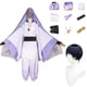 thumbnail image 2 of Scaramouche-Disfraz de Cosplay de Genshin Impact, peluca de pelo azul profundo, Kimono de Wanderer Story, trajes de Cosplay, 2 of 4