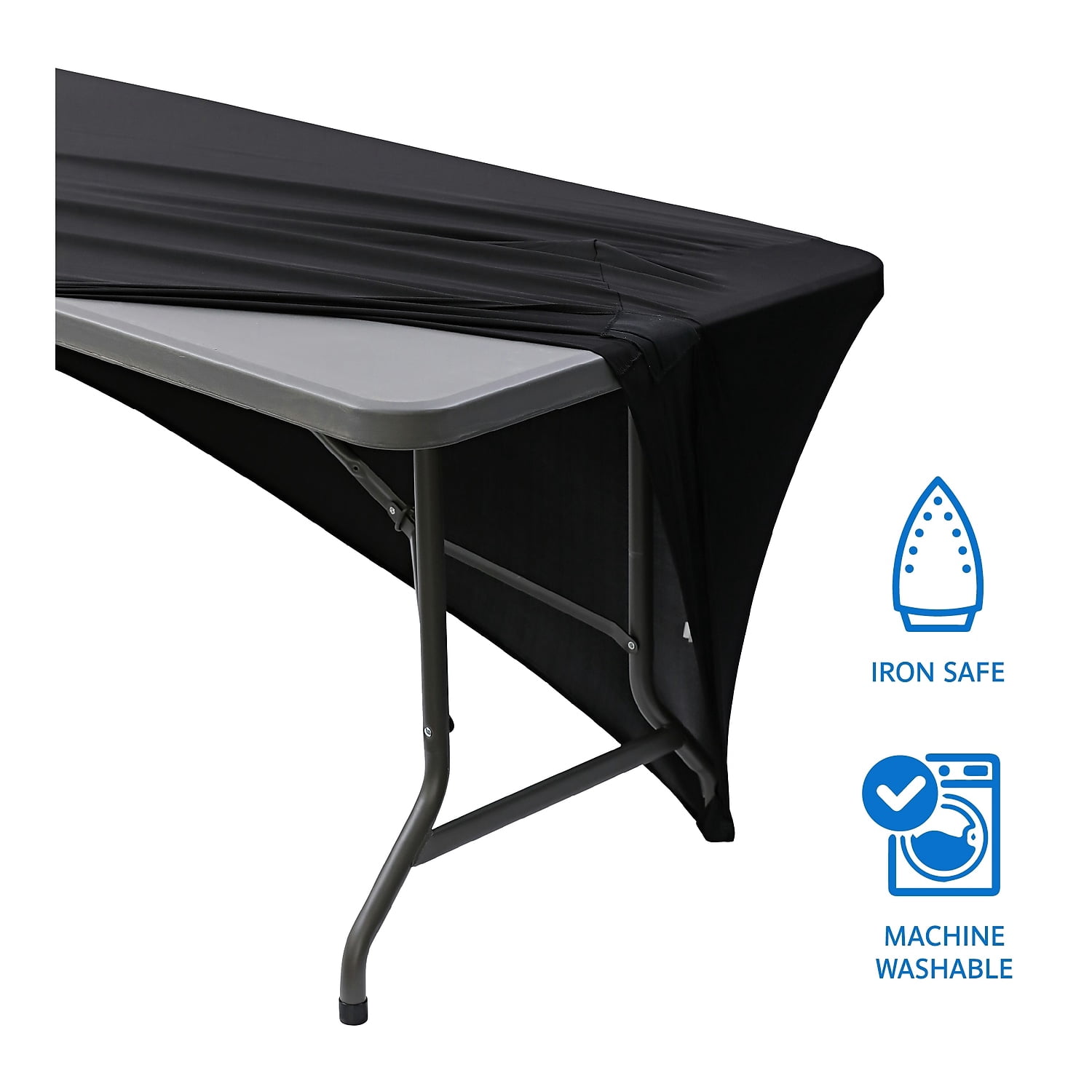 Iceberg, ICE16531, Stretch Fabric Table Cover, 1 Each, Black