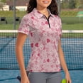 thumbnail image 3 of Whosucclay Salamander Heart Moisture Wicking Women V Neck Golf Shirts, Polyester Tennis Shirts Lightweight Soft Polo Shirts for Going Travel Running Size Small, 3 of 10