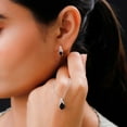 thumbnail image 6 of Wedding Costume Jewelry Set for Women Black Tourmaline Drop Earrings Bridal Necklace 925 Sterling Silver Stainless Steel Size 20'' Birthday Christmas Gifts for Women, 6 of 11