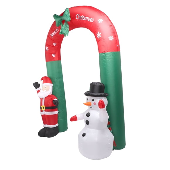 12 FT Christmas Inflatables, LED Lighted Christmas Arch Inflatable Decorations Blow Up Santa Claus Gingerbread Man Yard Decor Christmas Inflatable for Front Door Porch Lawn Archway