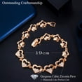 thumbnail image 5 of Romantic 585 Gold Cubic Zircon Heart Chain Link Bangle Bracelet for Women Lover, 5 of 9