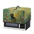 thumbnail image 7 of TSOVTHRID Microwave Oven Dust Cover with Handle Stain-Resistant Universal Toaster Oven Cover Oil-Proof Small Appliance Dust Covers, Black Cat Floral Butterfly Green Print, 18.25"W x 14.5"D x 11"H, S, 7 of 7