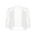 thumbnail image 5 of iixpin Womens Chiffon Bolero Shrug Lightweight Cardigan Half Sleeve Open Front Cropped Coat White XL, 5 of 7