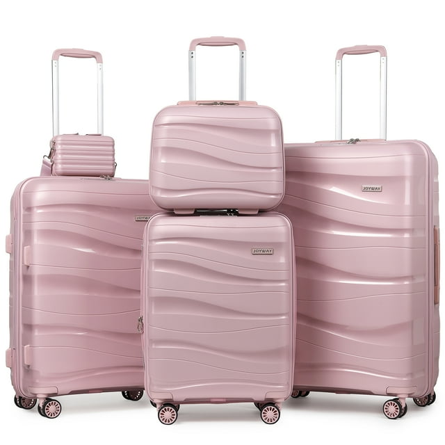 Joyway - 5-Piece Luggage Set PP Hardshell Spinner Suitcase with TSA Lock - (Expandable Carry-On 20 Inch) (24 Inch 28 Inch) for School, Travel, Weekend