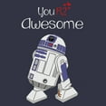 thumbnail image 2 of Women's Star Wars Valentine's Day You R2 Awesome  Graphic Tee Navy Blue Medium, 2 of 4