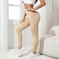 thumbnail image 5 of ManxiVoo Womens High Waisted Yoga Pants with Side Pockets Tummy Control Lifting Fit Workout Leggings S Size Light Yellow, 5 of 7