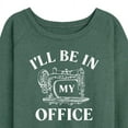 thumbnail image 3 of Instant Message - I'll Be In My Office; Sewing - Women's Lightweight French Terry Long Sleeve Shirt, 3 of 6
