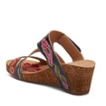 thumbnail image 7 of L'Artiste by Spring Step Women's Swan Slide Sandals Hand Painted Leather, Adjustable Straps, Floral Design, Wedge Heel, Hook & Loop, Open Toe, 7 of 7