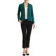 thumbnail image 2 of BLAZER DE TRABAJO CHIC PARA MUJERES CON SOLAPA Y MANGAS LARGAS, TRAJE BLAZER EN AZUL PAVO REAL TALLA 2XL, 2 of 6
