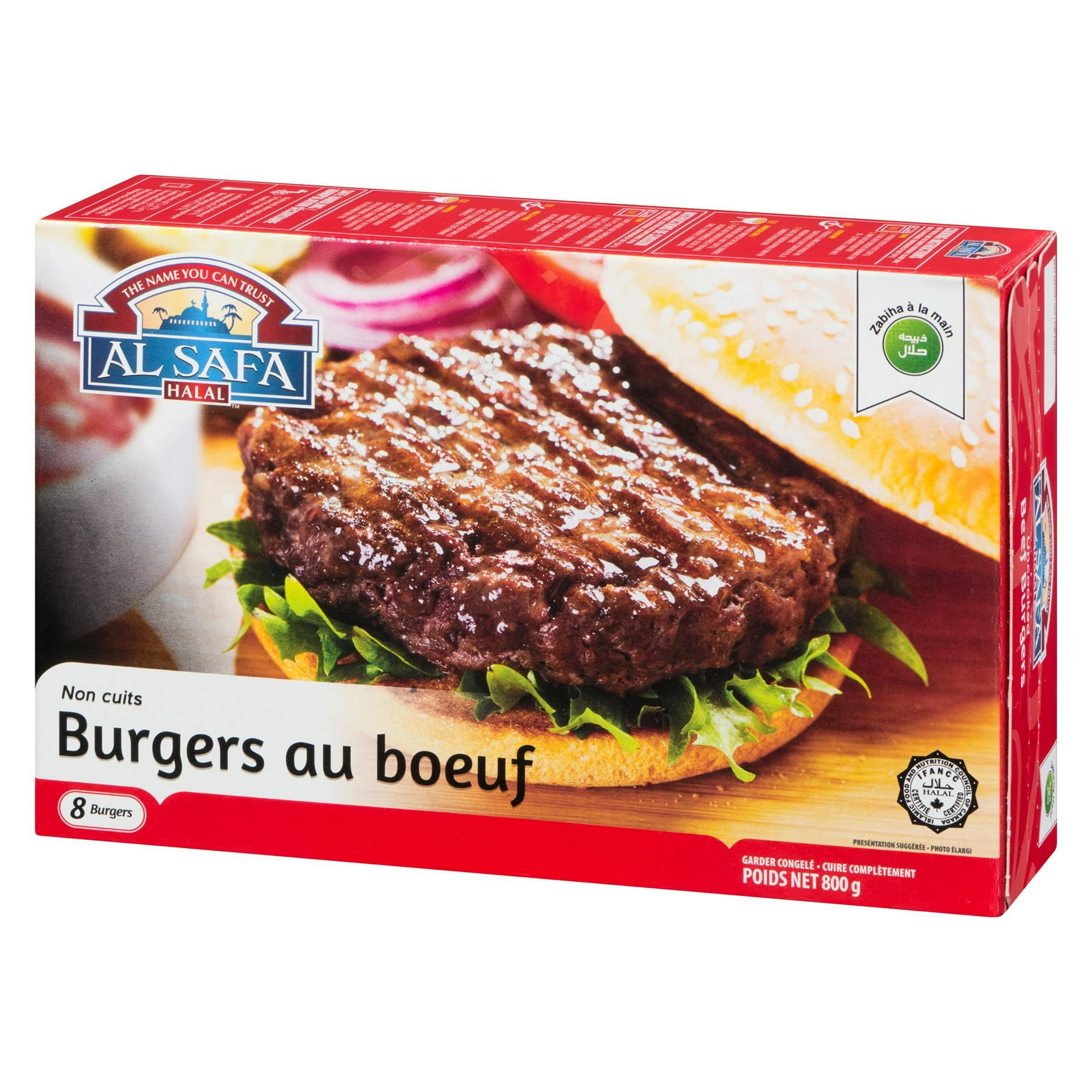 Burgers de boeuf cru Al Safa Halal 800g
