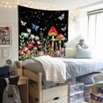 thumbnail image 4 of Dashan Red Mushroom Tapestry Wall Hanging,Green Plant Flower Tapestries for Bedroom Living Room Dorm Decor,60"Wx50"L, 4 of 6