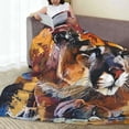 thumbnail image 6 of Pofeuu Abstract Lion Painting Print Ultra-Soft Micro Fleece Blanket,for Bed Or Sofa,All Season Throw Blankets Flannel Blanket-80"x60", 6 of 7