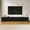 Black, variant on HIUU Fluted TVs Console with Storage for TVs Up to 85",Luxury TV Stand with Faux Marble Table Top,Marble TV Stand Modern,Black Entertainment Center with Gold Base