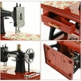 thumbnail image 3 of OUNONA Dark Red Vintage Sewing Machine Design Music Box for Decoration ABS Ornament 6.5 x 4.5 x 3.5 Inches, 3 of 8
