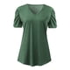 thumbnail image 3 of Gibobby Blusa Manga Larga Mujer Camiseta de verano para mujer, camisetas casuales sexis con cuello en V, camiseta de manga corta, camiseta elegante holgada, camiseta de Color sólido（Verde， XXL), 3 of 5