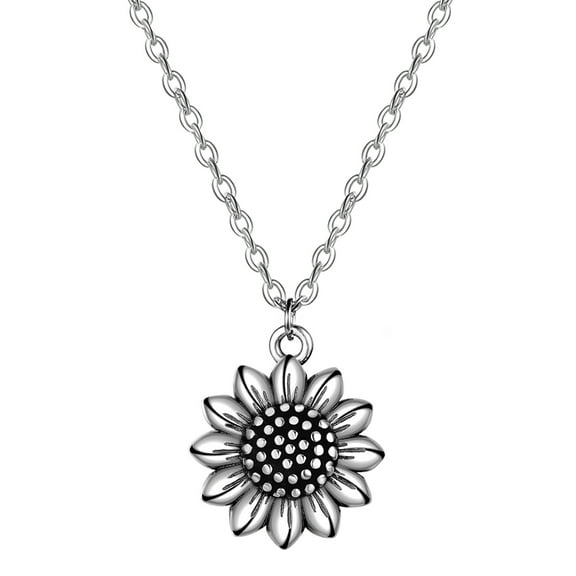 925 sterling silver sunflower oxidation necklace as a jewelry gift for Women