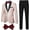 Pink, variant on Floral 3 Piece Tuxedos Suits for Men Jacquard Tailored Fit Bow Tie Suits One Button Jacket Pants Party Prom Set