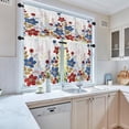 thumbnail image 2 of Floral Kitchen Curtains Artistic Window Curtains Valance and Tier Set 36 Inch, Abstract Ethnic Flowers Rod Pocket Short Tier Curtain, Vintage Small Cafe Curtains for Kitchen Decor, 2 of 6