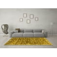 thumbnail image 3 of Ahgly Company Machine Washable Indoor Round Oriental Yellow Traditional Area Rugs, 5' Round, 3 of 4