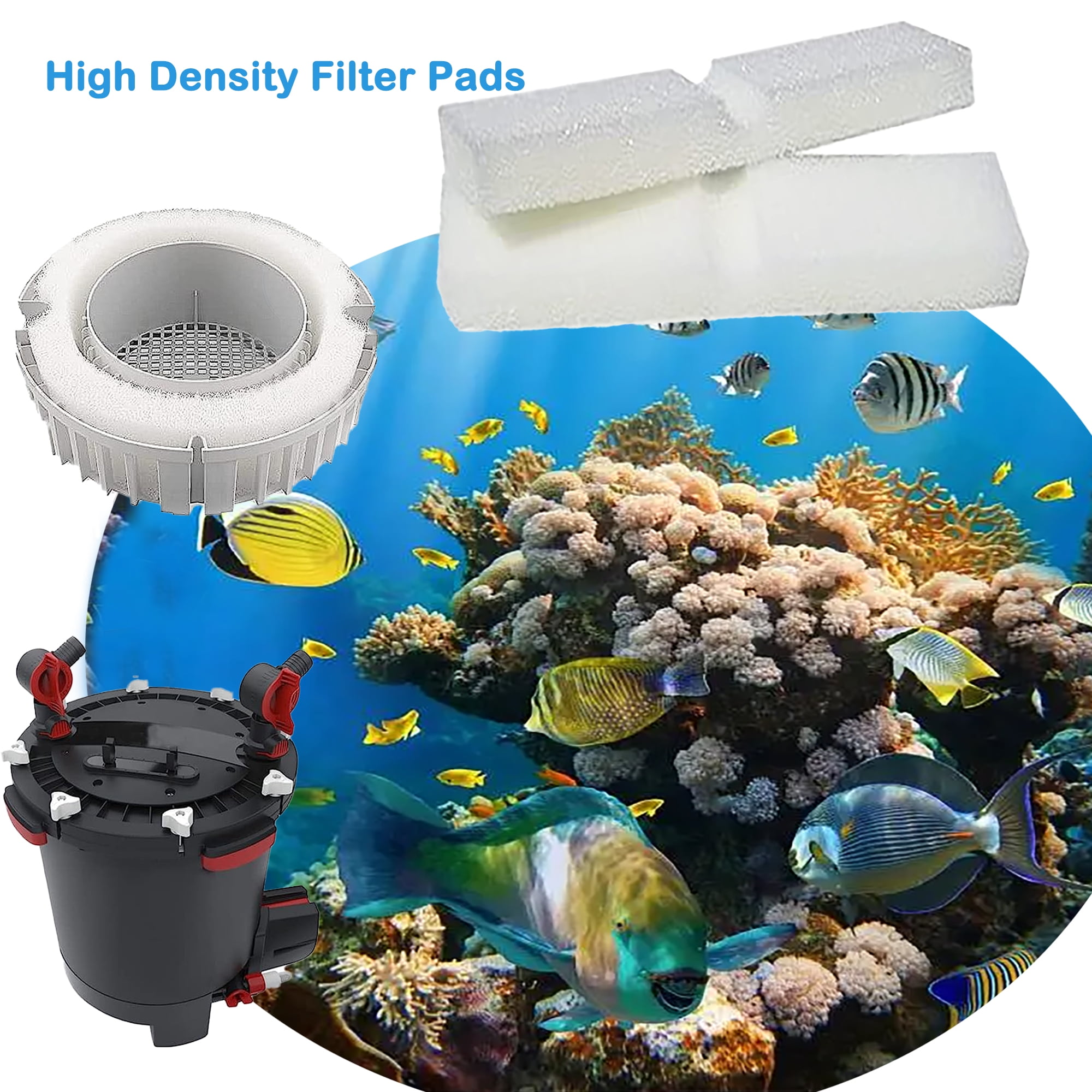 Delapan Fish Foam Pre-Filter Sponges for Canister Filters and Fluval Fx4 FX5 FX6 Aquarium Filter Media, 6 Pack