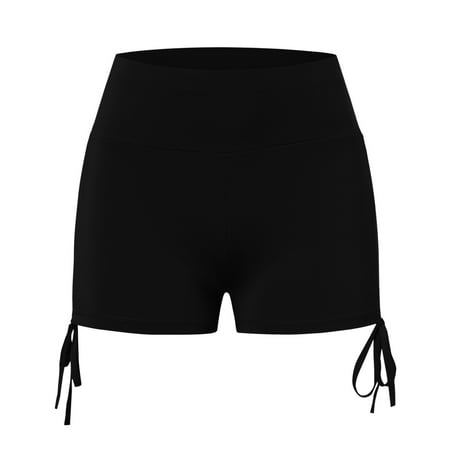 B91xZ Women s Swim Shorts High Waisted Bathing Suit Bottoms Swimsuit Boy Shorts Swimwear Bikini Board Shorts Black L