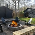 thumbnail image 4 of 39" Fire Pit Ring Metal Steel for DIY Wood Burning Insert Campfire Firepit Rim Fire Pit Liner with Collar Support for Patio, Backyard or Camping, Heavy Duty Lasts Long Easy Assembly, Round, Black, 4 of 9