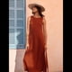 thumbnail image 5 of Vestido Informal de Mujer, Sin Mangas, Cuello Redondo, Color Liso, con Costuras de Encaje y Abertura, Medio. Color Café L, 5 of 8