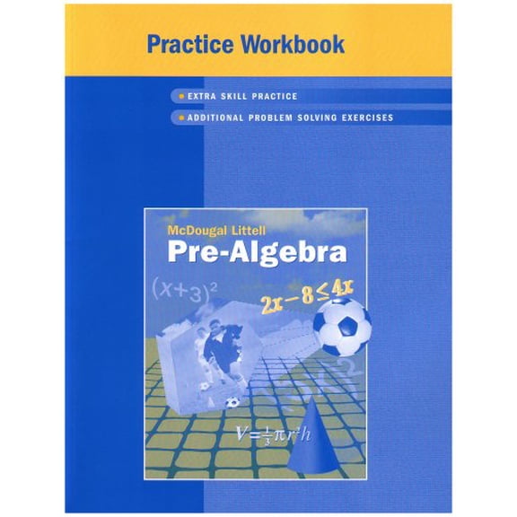 Pre-Owned Pre-algebra, Grades 6-9 Practice Workbook: Mcdougal Littell Pre-algebra, 9780618257522, 0618257527, Paperback, Workbook edition