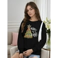 thumbnail image 3 of Merry Christmas Sweatshirt Christmas Tree Graphic Casual Long Sleeve Shirt for Women, 3 of 8