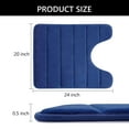 thumbnail image 3 of Tripumer U-Shape Memory Foam Toilet Rug Contour Bathroom Rug 20 x 24 inch Absorbent Mat Floor Carpet Bathroom Rugs Mat for Toilet Base Navy Blue, 3 of 6